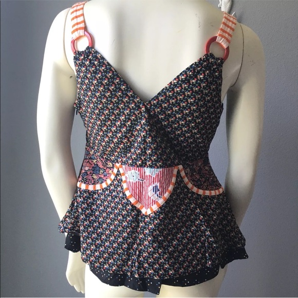 Marc Jacobs Scallop Mixed Print Cotton Tank Top - Picture 6 of 8
